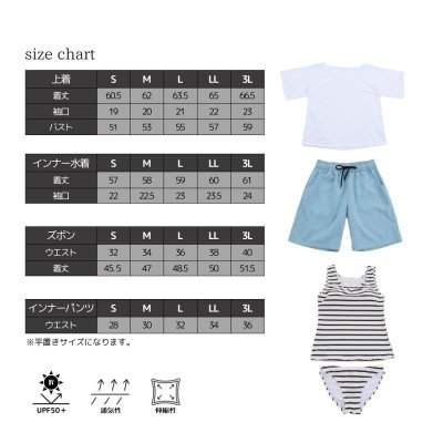 画像2: 体系カバーTシャツとショットパンツとタンキニ上下セットの水着4点セット