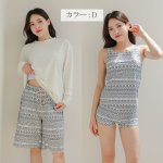 画像13: ロング袖ラッシュガードと膝までロングショットパンツ、タンキニトップス、四角ショーツ (13)