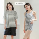 画像16: ロング袖ラッシュガードと膝までロングショットパンツ、タンキニトップス、四角ショーツ (16)