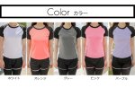 画像16: Tシャツとショットパンツ付きレギンスの2点セットyogaトレーニングウェア ポーツウェア (16)