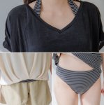 画像3: 体型カバー水着４点セット Tシャツ　ハーフパンツ　タンキニショットパンツ付き４点セット水着 (3)